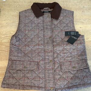 BNWT Ralph Lauren puffer vest in Heritage Plaid size medium